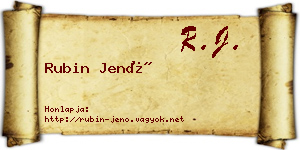 Rubin Jenő névjegykártya